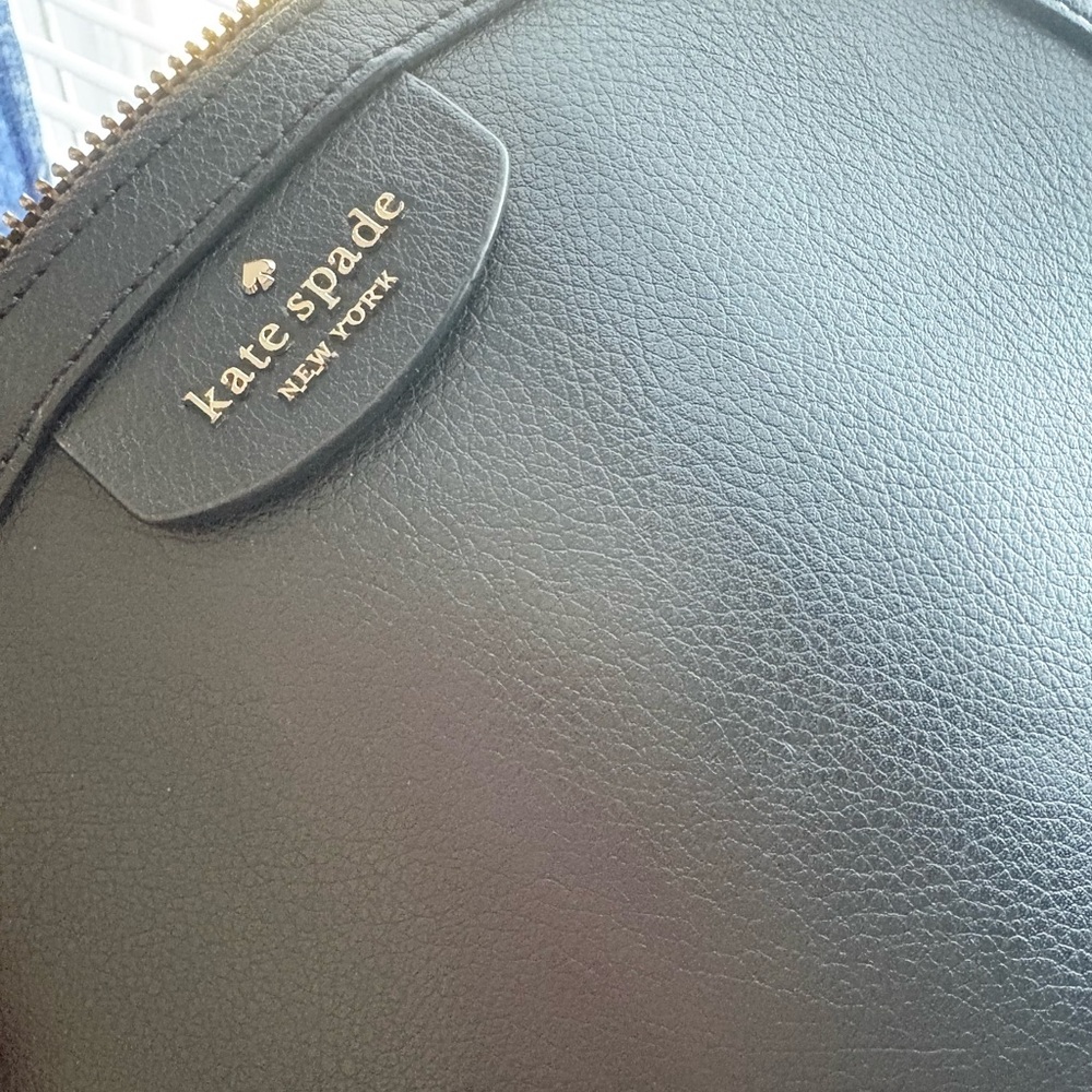 Kate Spade Sylvia Dome Pebbled Black Leather Crossbody Purse - Picture 13 of 14